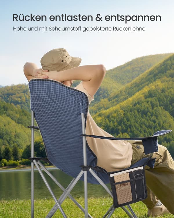 Campingstol 61x93x108 cm Blå