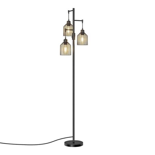 Gulvlampe med 3 E27-sokler, høydejusterbar