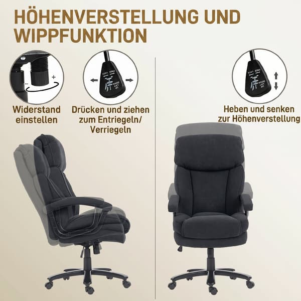 Executive kontorstol 68,5x79x117-125 cm sort
