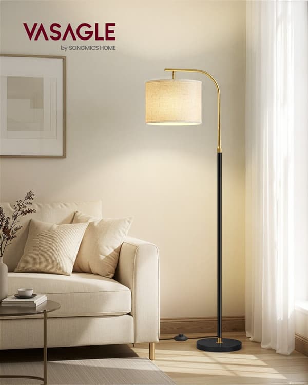 Gulvlampe 30x30x150-175 cm Sort Stål