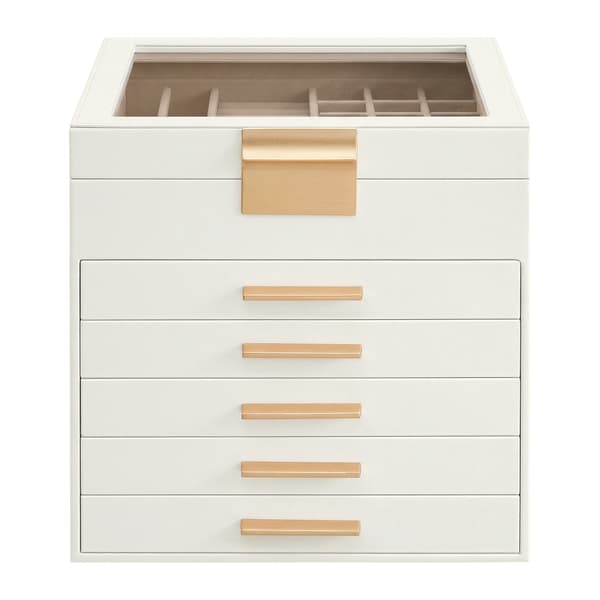 Smyckeskrin, 20,3x23,1x22,8 cm, Vit-Guld