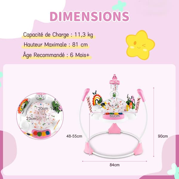 Aktivitetscenter 84x84x90 cm Pink