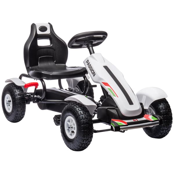 Pedal Go-Kart för barn 121x58x61 cm vit