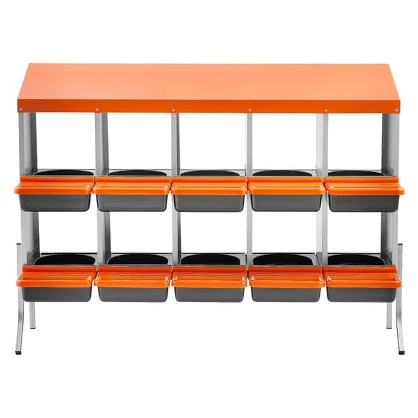 Hönsrede, 132x52,5x99 cm, Orange, Galvaniserat stål och plast