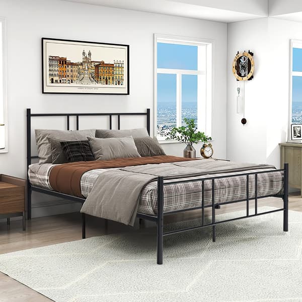 Sengestel platform 207x140x101 cm sort