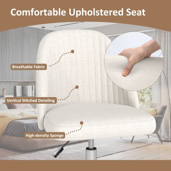 Kontorstol, 60x60x74-83 cm, Beige, Polstret , Star