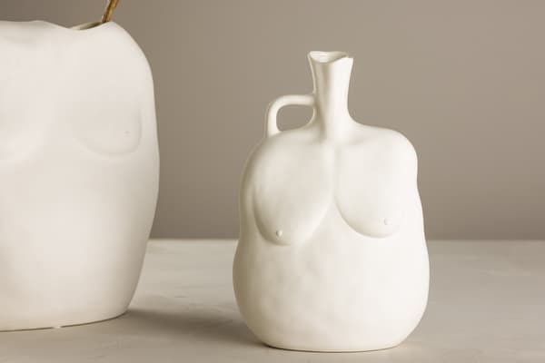 Vase Conta, 25x17x10 cm, offwhite, stentøj