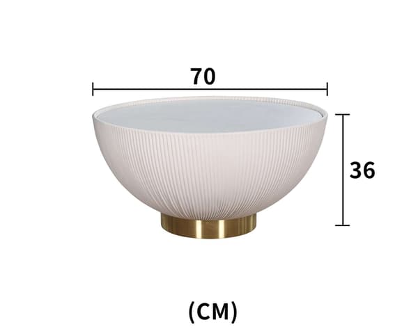 Rundt sofabord, 70 cm, Modig, hvid