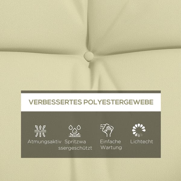 Sædehyndesæt 150x50x10 cm Creme Polyester
