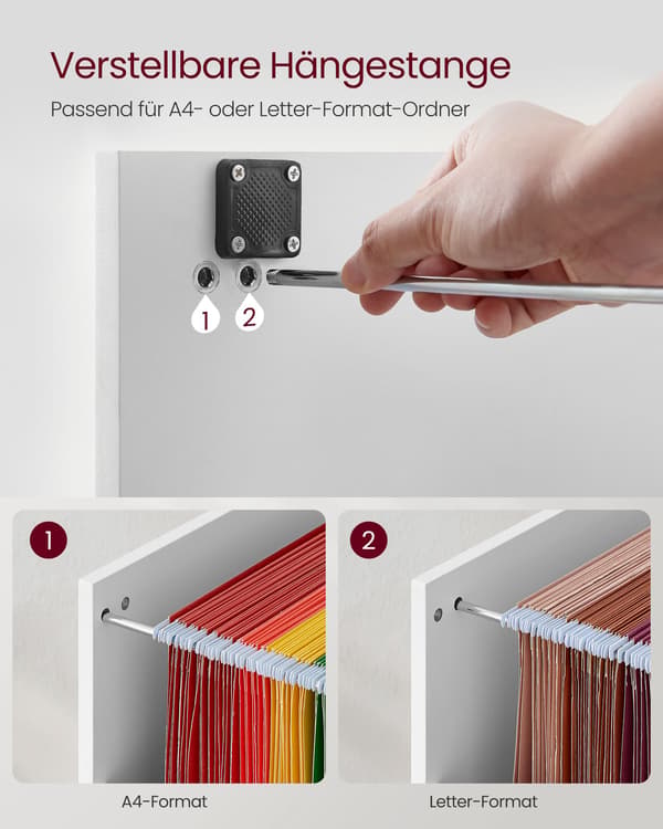 Filing Cabinet 41x40x103.1 cm Vit Förvaring