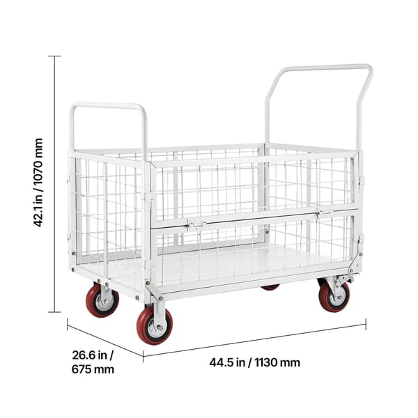 Plattformvagn, 1130x675x1070 mm, Fällbar, Extra robust, Legerat stål