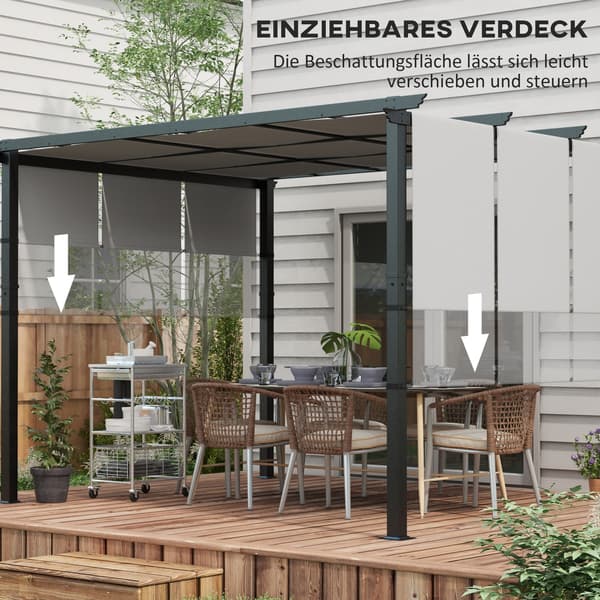 Pergola 357x296x235 cm Mørkegrå Polyester