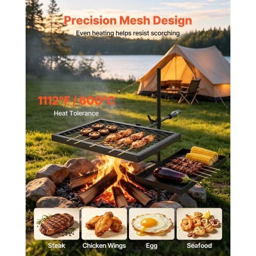 Campfire Grill Dubbellager 720x435x840 mm svart