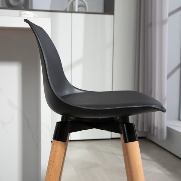 Barstolset, 43x43x91 cm, Svart, Trä och Stål