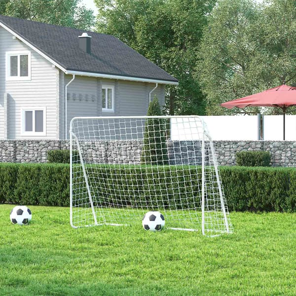 Fodboldmål, 215x76x150 cm, Hvid