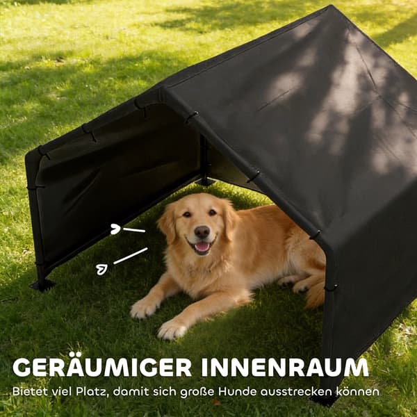 Hundehus 125x110x93 cm Sort Stål