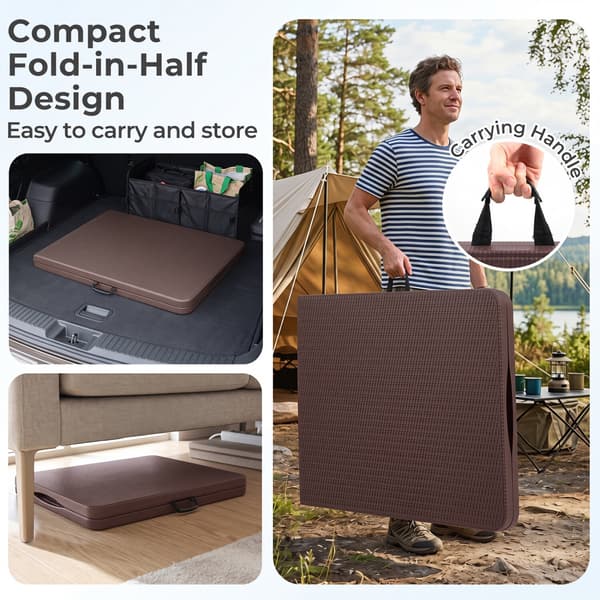 Sammenklappeligt campingbord 183x76x74 cm kaffe