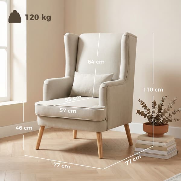 Accentstol 77x77x110 cm beige