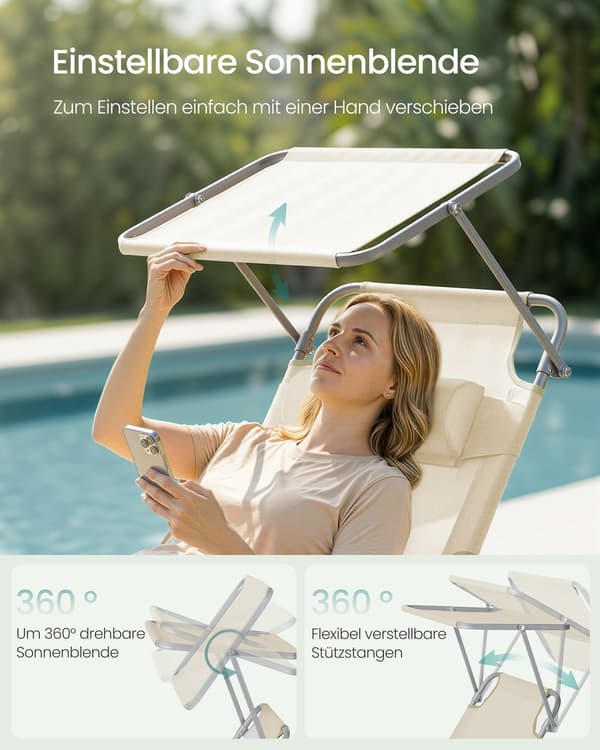 Solstolsset 189x53x28,5 cm Beige
