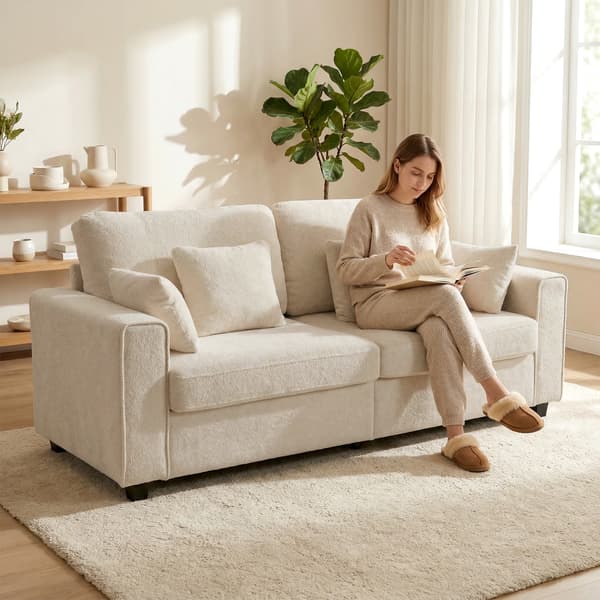 Soffa 3-sits 211,5x85x90 cm Beige sammetstyg