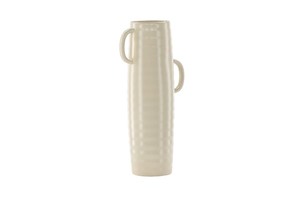 Vase Cent, 19x13x41 cm, beige, stentøj