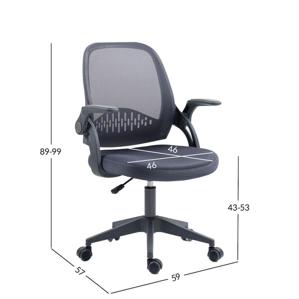 Skrivebordsstol EMMY 59x57x89-99 cm Grå