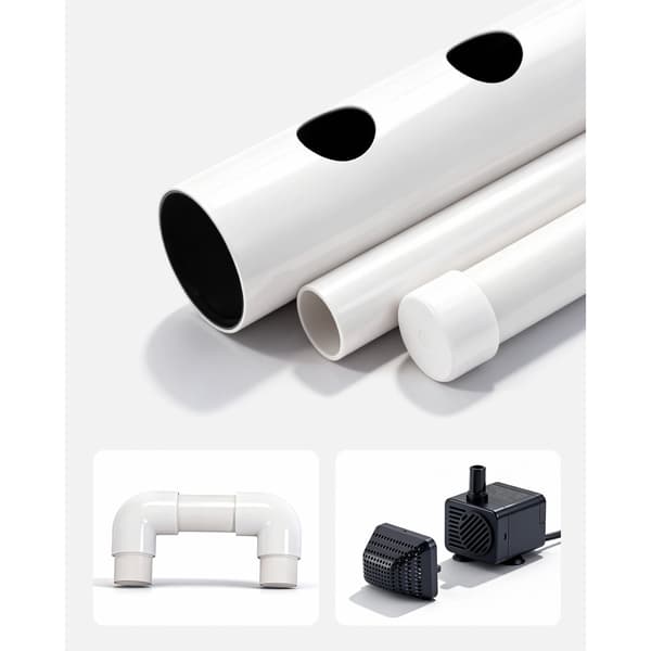 Hydroponiskt odlingssystem kit, 98x52x117 cm, Vit, UPVC