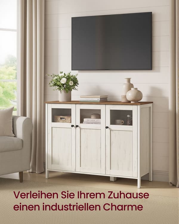 Skænk 35x100x75 cm Brun, stålstel