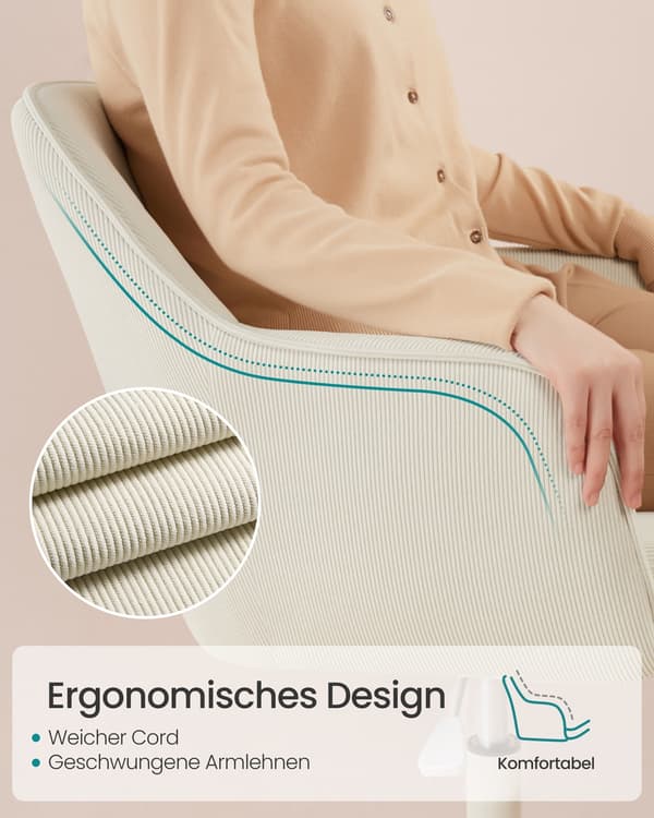 Kontorsstol, 64x64x80 cm, Beige, Stål