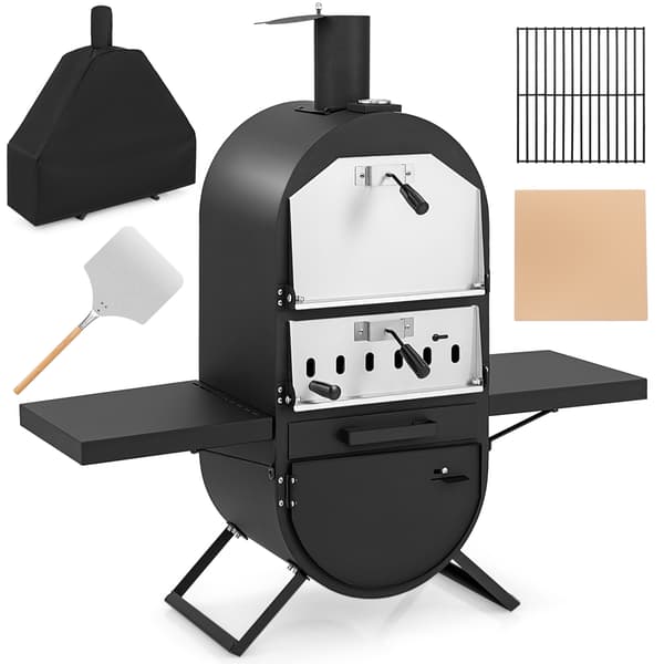 Ulkoilmapihvipizza-uuni, 98×30×98 cm, Musta , Star