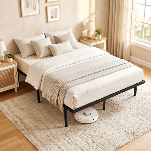 Sengeramme 140x200 cm 200,5x141x35,5 cm sort
