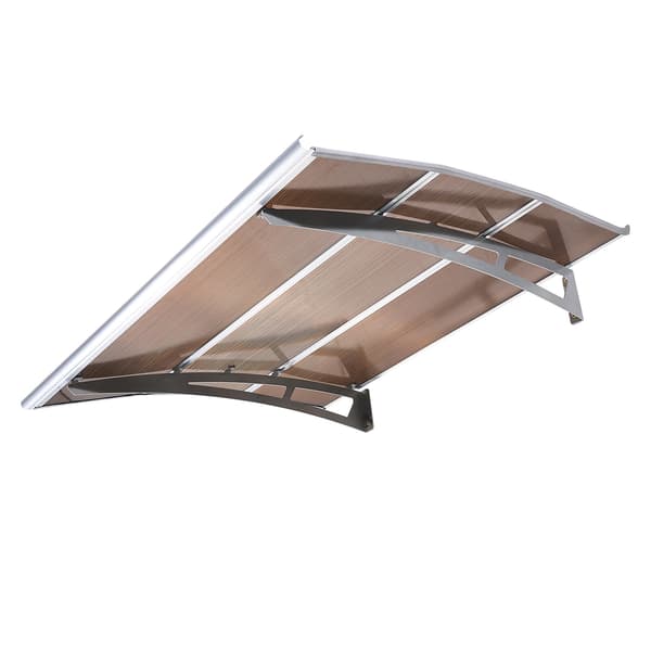 Dørmarkise, 120x100x14 cm, Brun, Polycarbonat