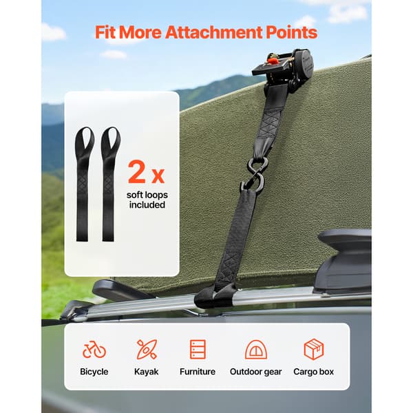 Surringsremme, 50,8x300 cm, 2-pak, Sort, Polyester