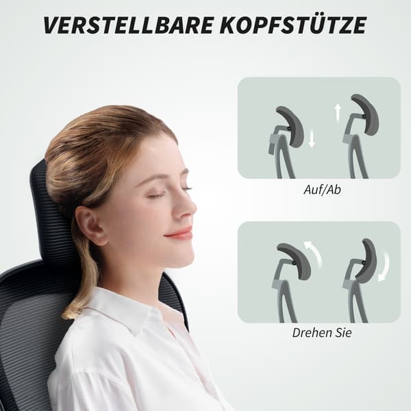 Kontorstol, Ergonomisk skrivebordsstol, 64x63x115 cm, Sort