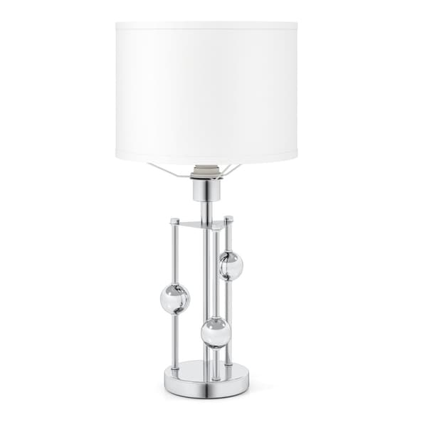 Bordlampe 30x60 cm sølv/hvid