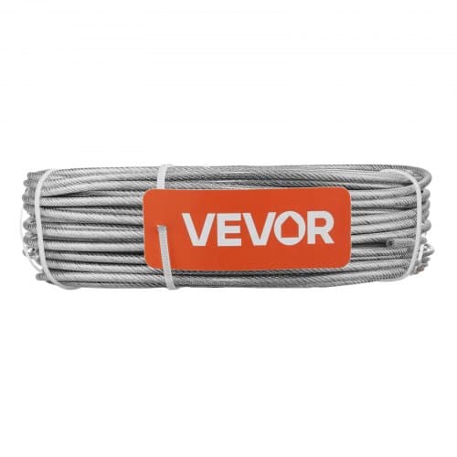 Wire Rope Kit, 30,5 m, 3,2 mm, Rustfrit Stål