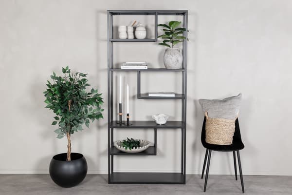 Bogreol 85x35x188 cm Sort Stål
