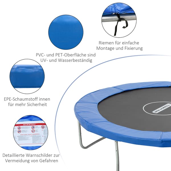 Trampolin sikkerhedspude, 305 cm, blå