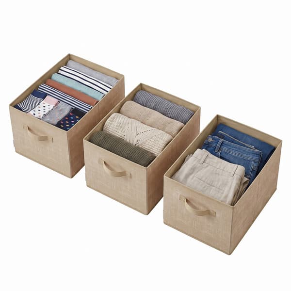 Oppbevaringsbokssett, 40x30x24 cm, Beige