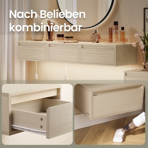 Flydende natbord sæt 35,1x40,1x18,1 cm Beige