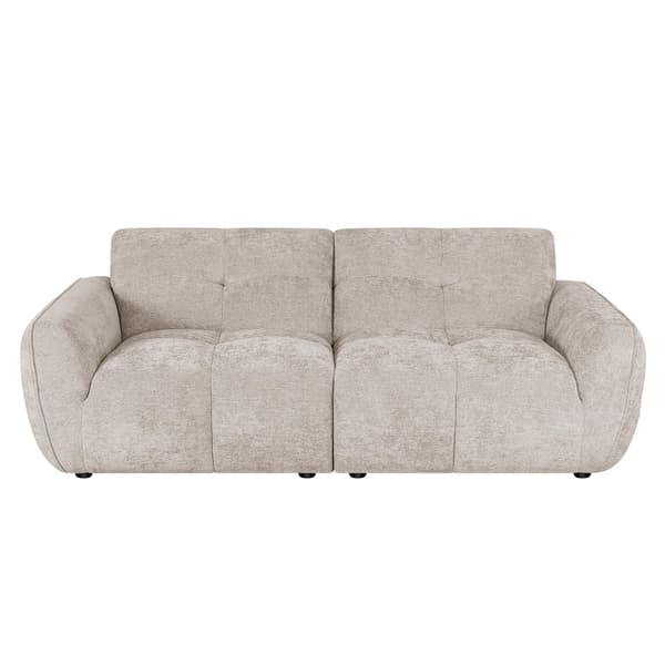 Sofa DAMALI 224x96x81 cm lys brun