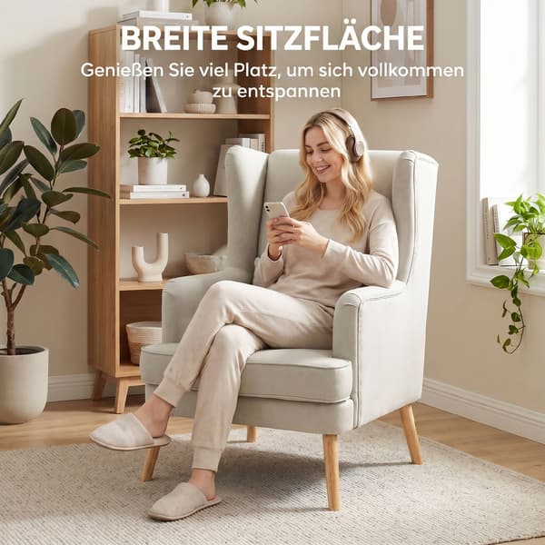 Accentstol 77x77x110 cm beige