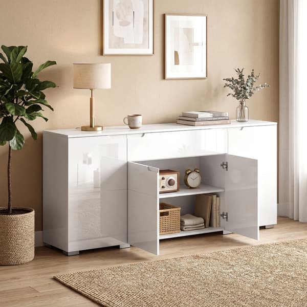 Sideboard 180x40x80 cm Vit MDF