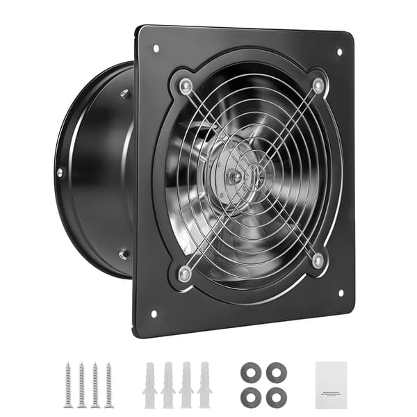 Udsugningsventilator, 25x25x15 cm, Sort, Stålkonstruktion