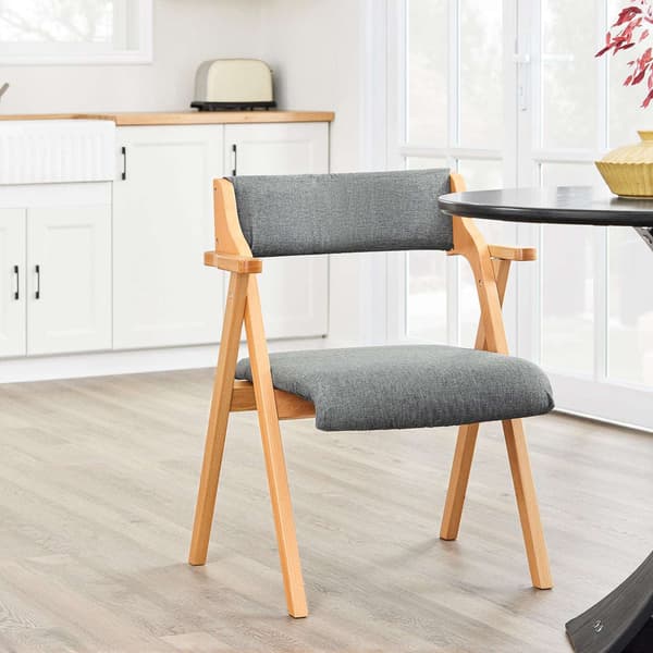 Sammenklappelig spisebordsstol 61,5x56x77,6 cm grå, træ