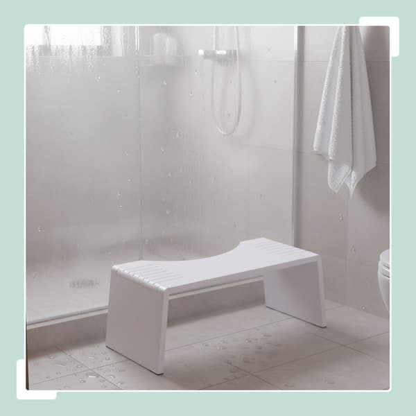 Toiletskammel, Sammenklappelig, Hvid, Bambus, Kodustaar