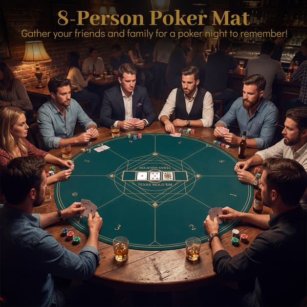 Pyöreä pokerimatto Ø120 cm vihreä