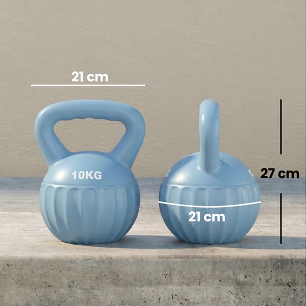 Kettlebell 21x21x27 cm blå plast