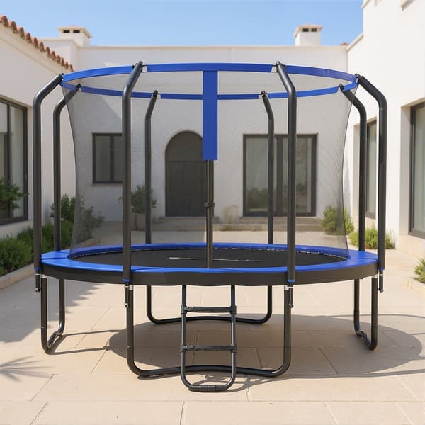 Trampolin 366x270 cm Svart-Blå, stålram