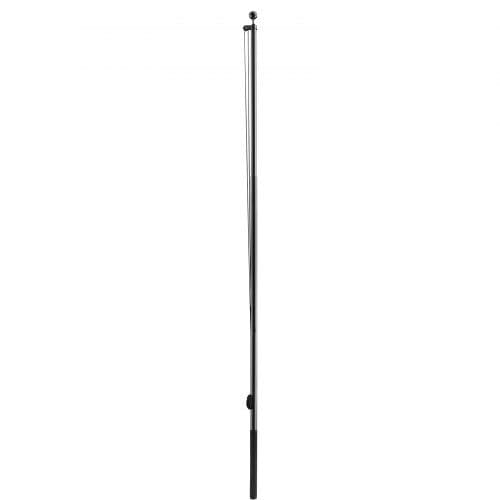 Flagstangssæt 9,14 m Ø51,6 mm aluminium sort